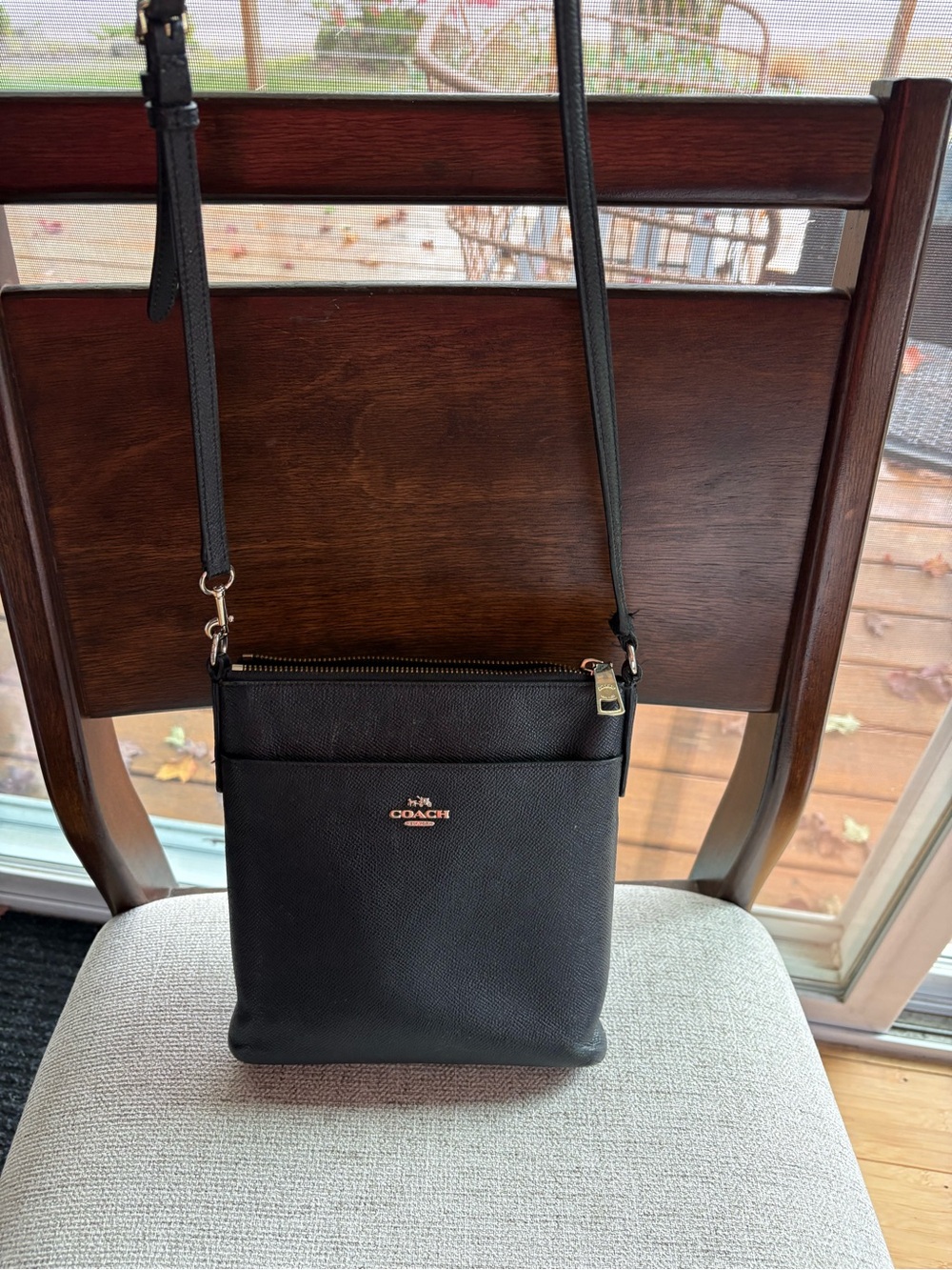 Coach Black Crossbody with Gold Hardware